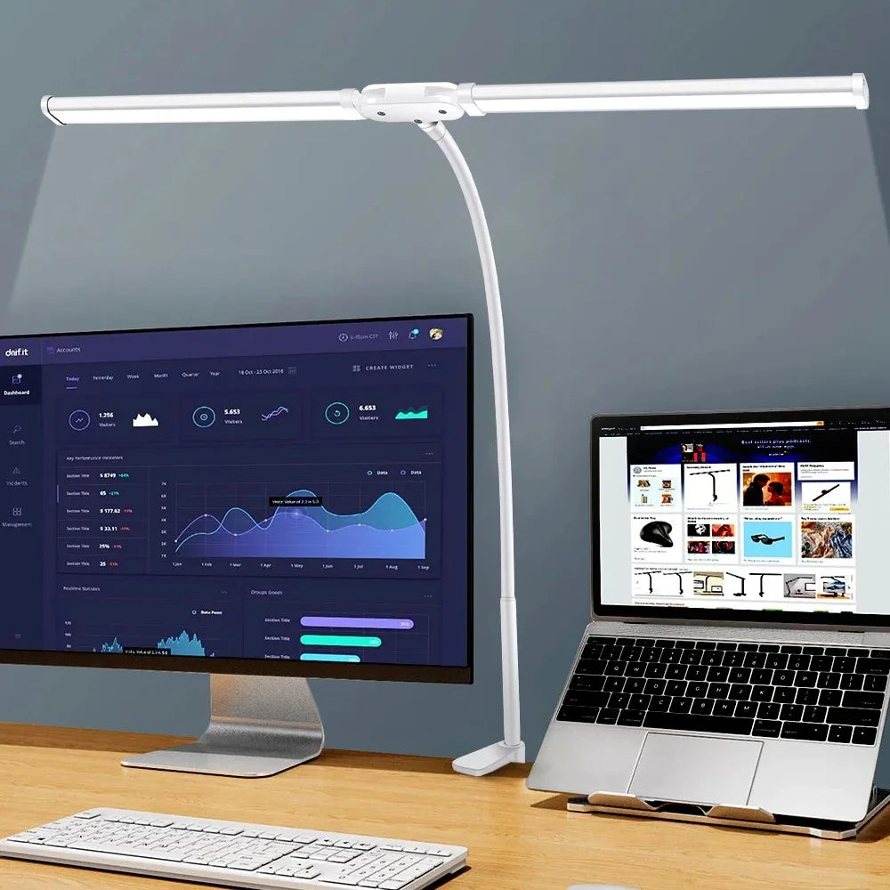 LED Architect Desk Lamp – Double Head Gooseneck 5 Colour Dimmer