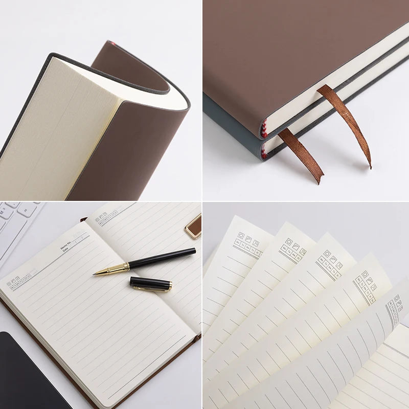 A5 PU Leather Notebook – 120-Page Waterproof Soft Cover Journal