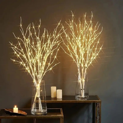 LED Birch Branch Fairy Lights Ambient Lighting Home Decor 20 Warm LEDs Battery Powered