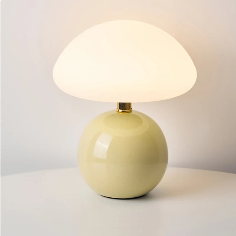 Ceramic Mushroom Table Lamp Bedside Bedroom Nightstand