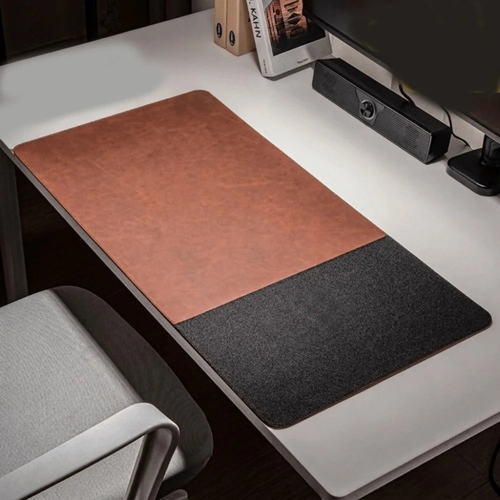 Durable Portable Retro Mousepad PVC Leather Large Esports Table Mat Double-sided Non-slip Mouse