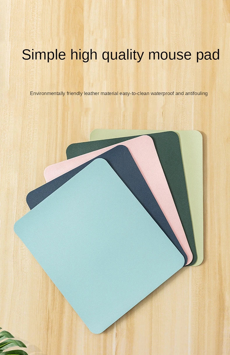 Small PU Leather Mouse Pad – Non-Slip Waterproof Desktop Mat