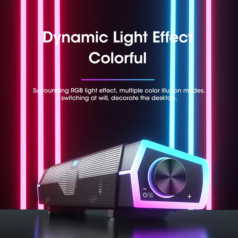 Computer Soundbar Bluetooth 5.0 PC Speaker USB RGB Desk Accessory