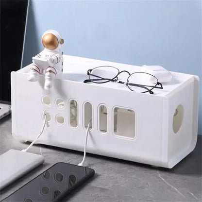 Cable Management Box Power Strip Organizer Desk Organiser Home Office Storage