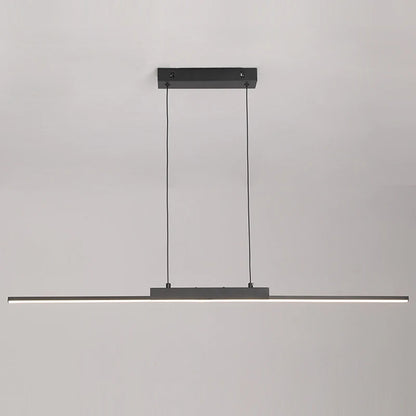 Modern Linear LED Pendant Light Dining Room Kitchen Bar Adjustable Height Tri-Color Chandelier