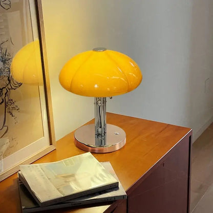 Korean Bauhaus Bedroom Mushroom Desk Lamp Advanced Charging Bedhead Designer Pumpkin TableLamp