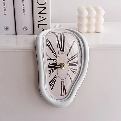Surreal Melting Wall Clock Melted Design Silent Movement Flexible Placement