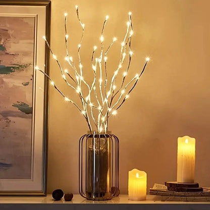 LED Birch Branch Fairy Lights Ambient Lighting Home Decor 20 Warm LEDs Battery Powered
