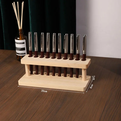 Walnut Wood Desk Organizer All-In-One Storage Built-In Phone Stand Warm Finish