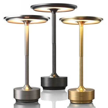 Aluminum Rechargeable LED Desk Lamp Dimmable Touch Portable Retro Atmosphere Bedside Night Light