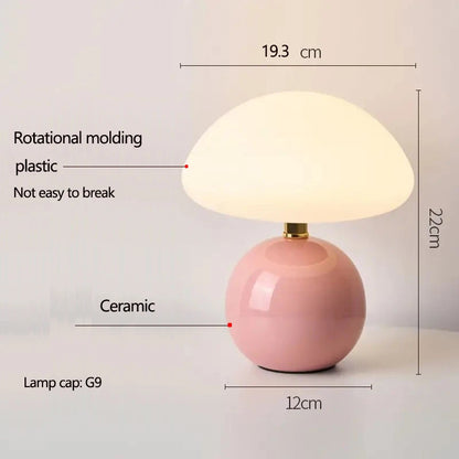 Ceramic Mushroom Table Lamp Bedside Bedroom Nightstand