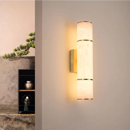 Marble LED Wall Sconce Copper Bedside Bedroom Wall Light