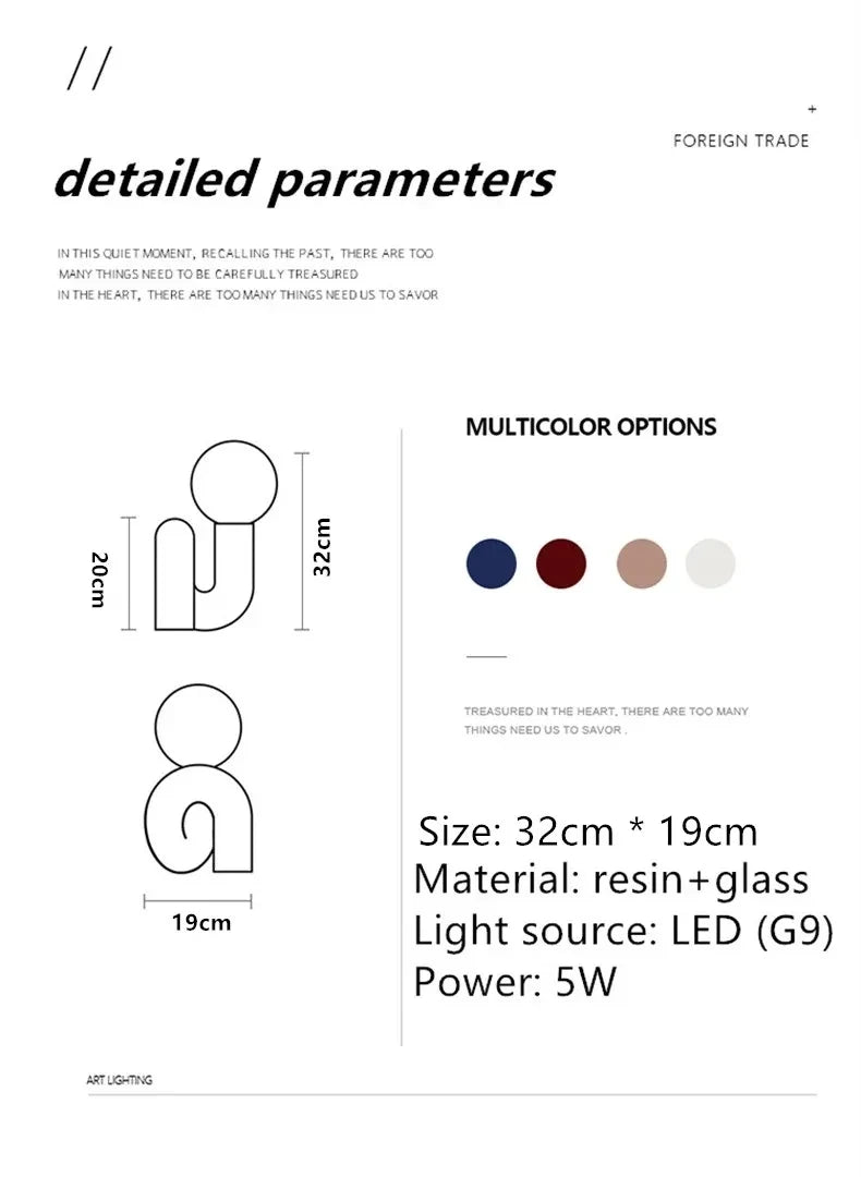 Nordic Glass Desk Lamp – Minimalist LED 3 Colour Modes Decor Light