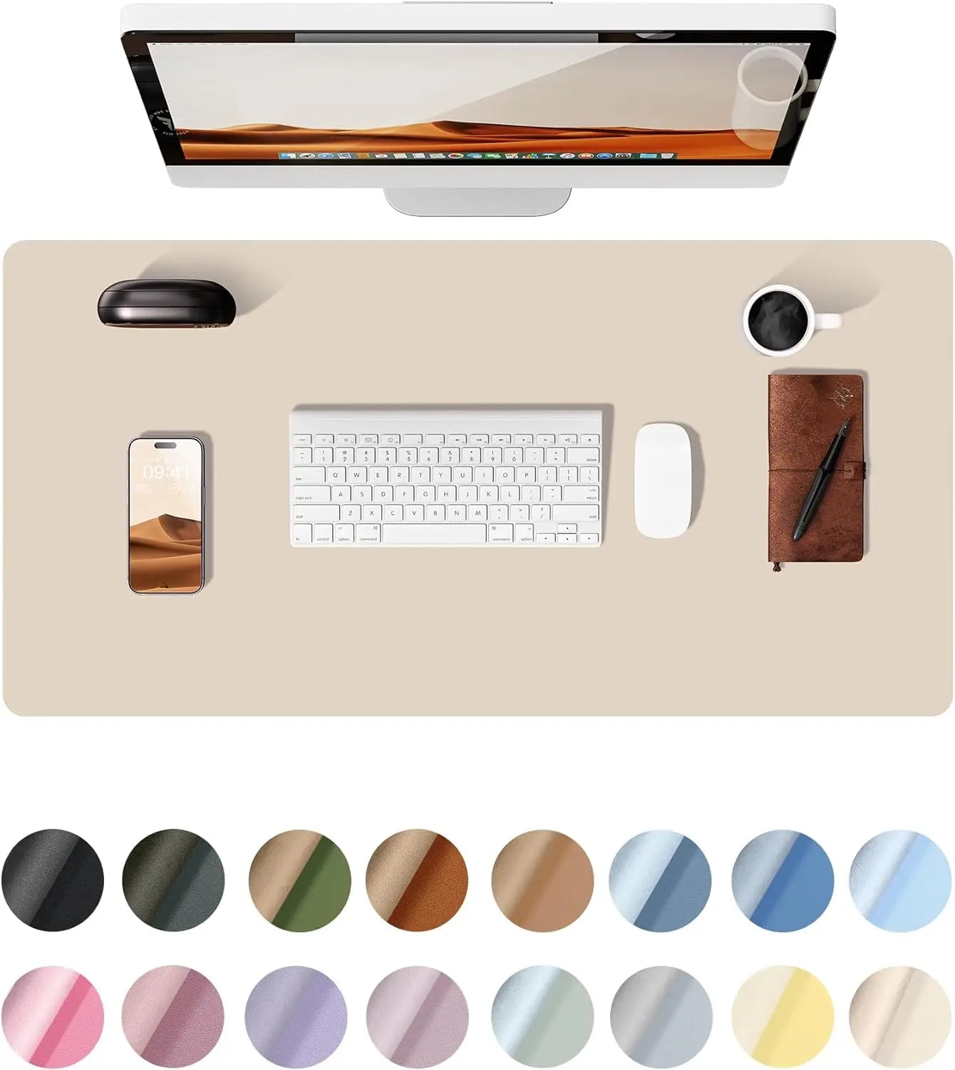 PU Leather Desk Mat – Large Non-Slip Waterproof Office Mouse Pad