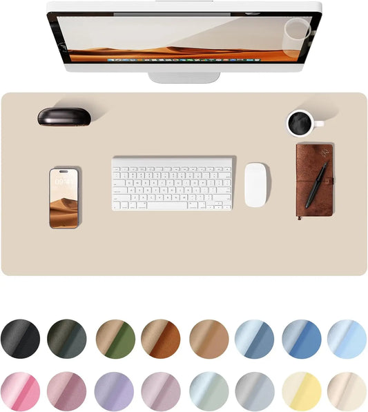PU Leather Desk Mat – Large Non-Slip Waterproof Office Mouse Pad