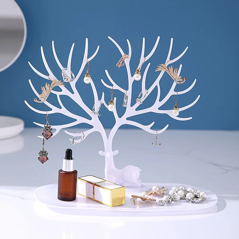 Jewelry Tree Stand Earring and Necklace Holder Desk Organiser Home Office Storage