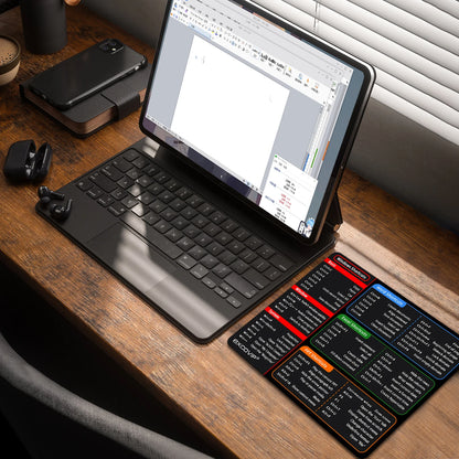 Excel Shortcuts Mouse Pad Built-In Shortcut Reference Non-Slip Rubber Base Study