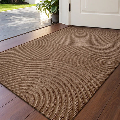Grooved Geometric Doormat Non-Slip Scraper Entrance Mat 2 Sizes