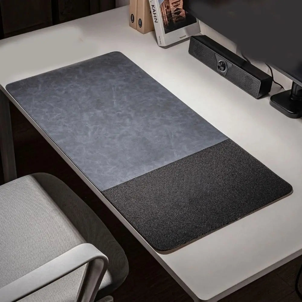 Durable Portable Retro Mousepad PVC Leather Large Esports Table Mat Double-sided Non-slip Mouse