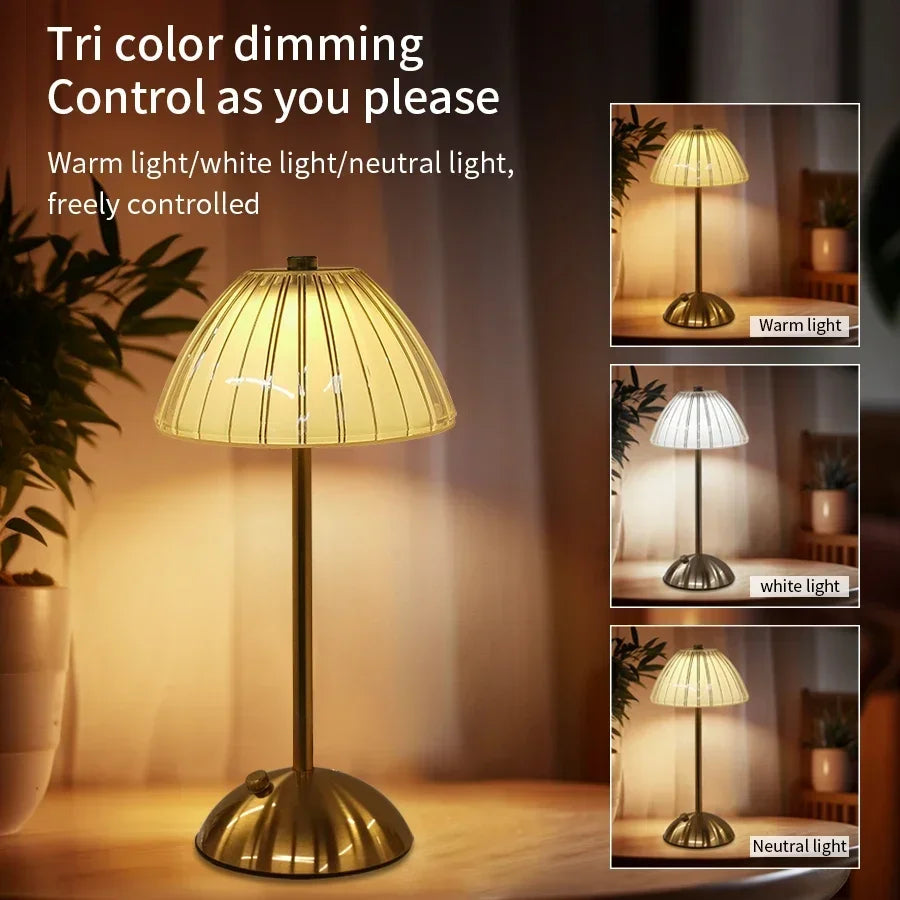 Crystal LED Table Lamp Touch Sensor Rechargeable Night Light Bedroom Bedside Bar Hotel Decor