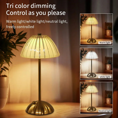 Crystal LED Table Lamp Touch Sensor Rechargeable Night Light Bedroom Bedside Bar Hotel Decor