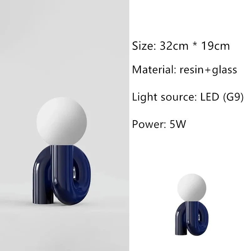 Nordic Glass Desk Lamp – Minimalist LED 3 Colour Modes Decor Light