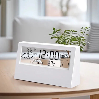 LED Thermometer Thermo-Hygrometer Multifunction Electronic Clock Temperature Humidity Meter