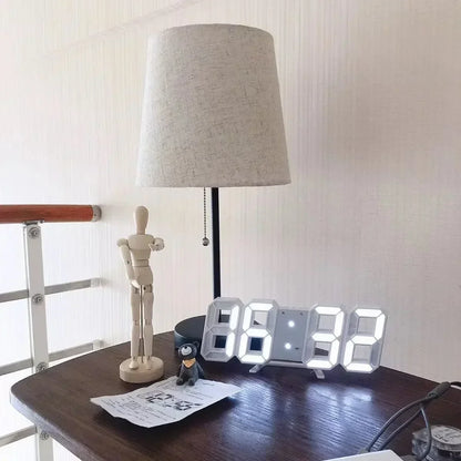 3D LED Digital Wall Clock Glow Night Mode Adjustable Display Aesthetic Room Decor Bedroom