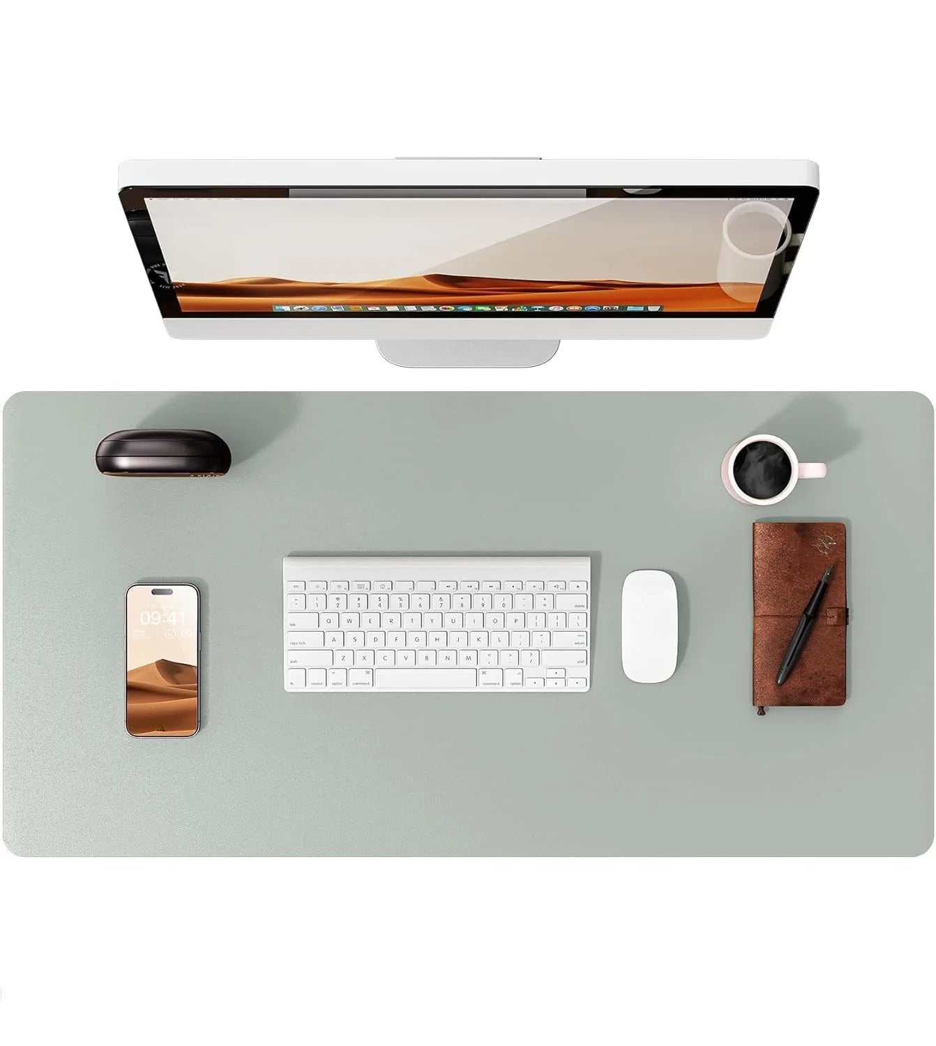 PU Leather Desk Mat – Large Non-Slip Waterproof Office Mouse Pad
