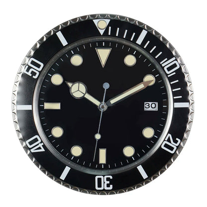 34cm Luxury Metal Sunburst Wall Clock Striking Design Silent Sweep Movement