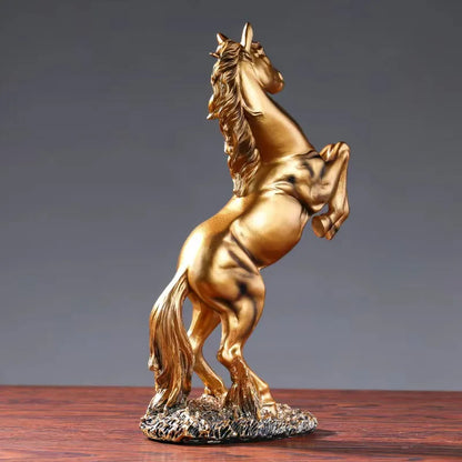 Rearing Horse Statue Resin Sculpture Gold, White or Black 30cm