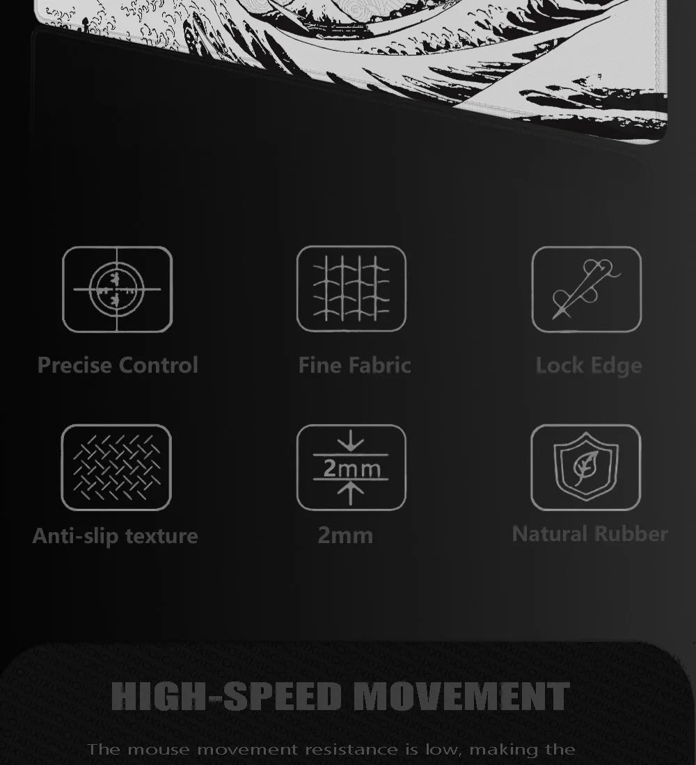 XXL Gaming Mouse Pad – Black & White Aesthetic Extended Desk Mat