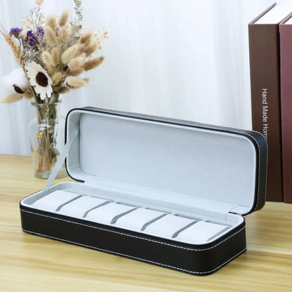 Slots Watch Organizer Box Multifunctional Wristwatch Display Storage Case with Zipper Closure