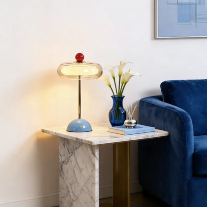 New Modern Table Lamp for Bedroom Retro Cream Style Mushroom Design Rechargeable Desk Bedside