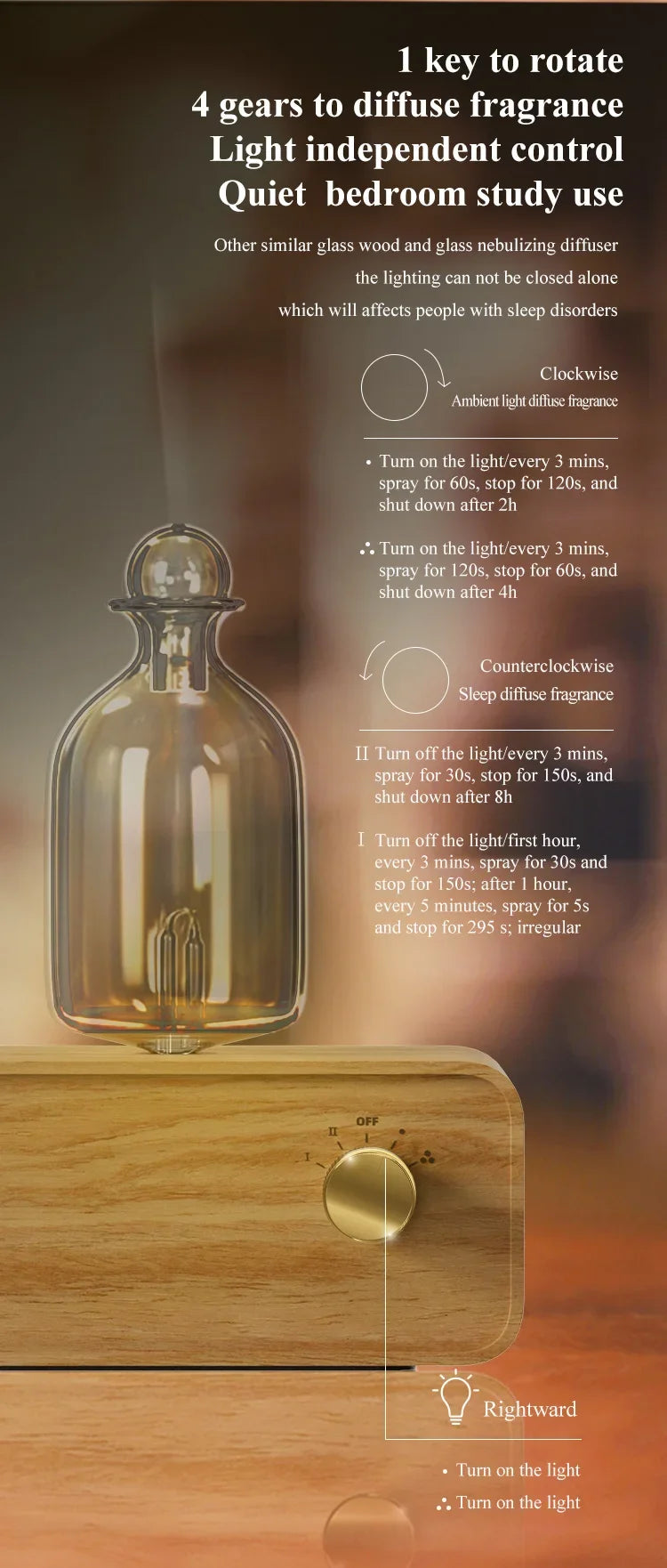 Nebulizing Essential Oil Diffuser – Wireless Waterless Aromatherapy