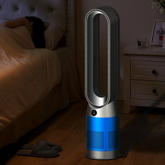 Bladeless Tower Fan Heater with HEPA Filter Remote & Timer 88cm