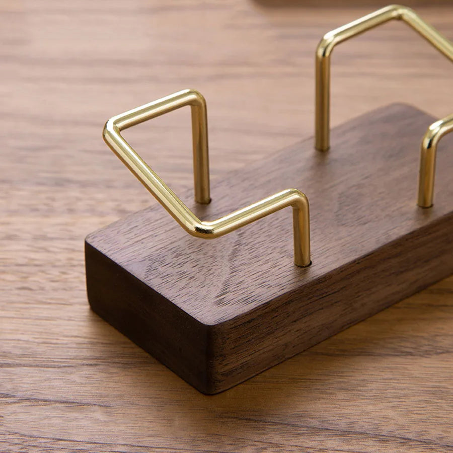 Wooden Business Card Holder Display Stand Wood Office Desk Home Storage