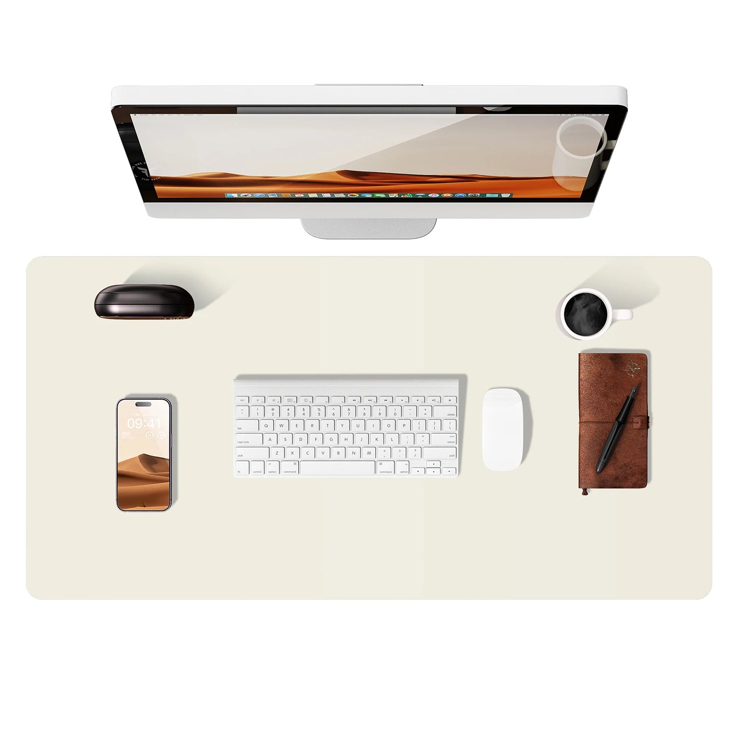 PU Leather Desk Mat – Large Non-Slip Waterproof Office Mouse Pad