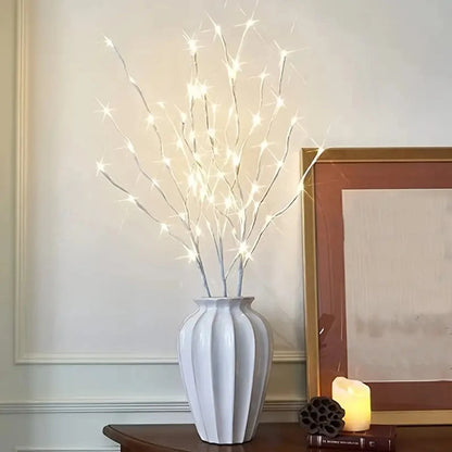 LED Birch Branch Fairy Lights Ambient Lighting Home Decor 20 Warm LEDs Battery Powered
