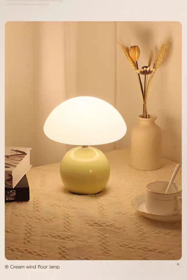 Ceramic Mushroom Table Lamp Bedside Bedroom Nightstand