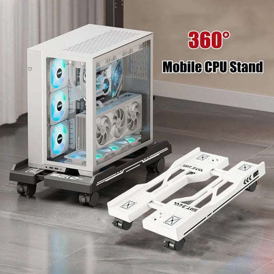 Adjustable CPU Stand with Wheels – Rolling PC Tower Holder