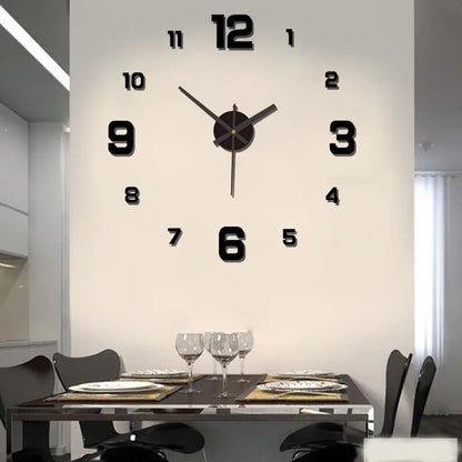 3D Frameless DIY Wall Clock Sticker Setup Silent Movement Choice of Finishes Acrylic