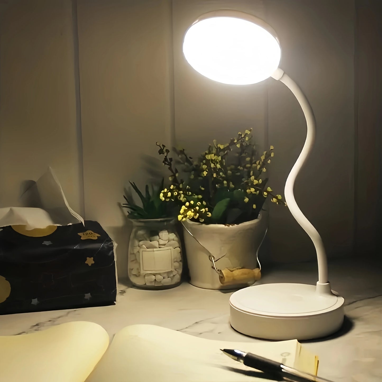 LED Gooseneck Desk Lamp – USB Touch Control 3 Brightness Levels