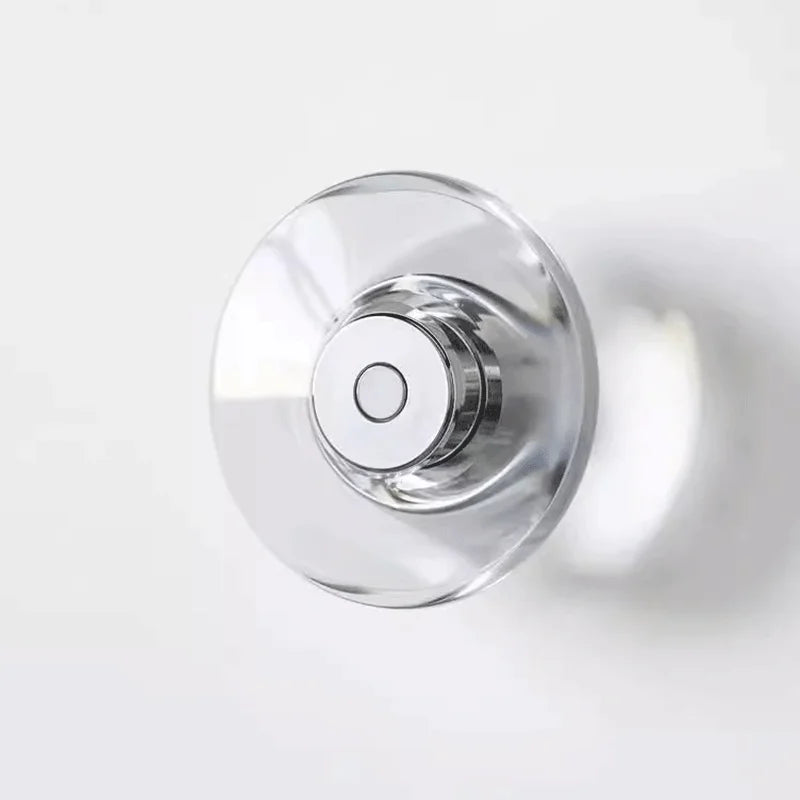 Modern Round Crystal Bedside Lamp Bedroom Living Room Italian LED Sconce Minimalist Art Circular