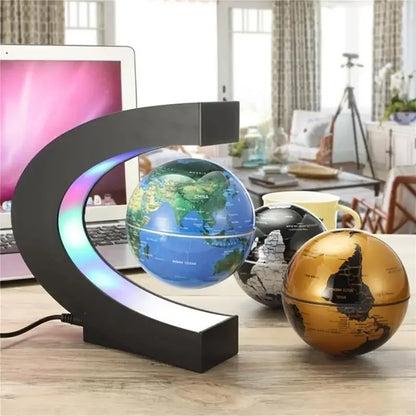 Magnetic Floating LED Globe Lamp Gift Ideas Indoor Lighting Office Decor Multi-Colour Ring