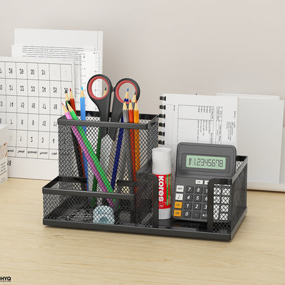 Mesh Desk Organizer Caddy 3 Compartments Study Home Office Storage