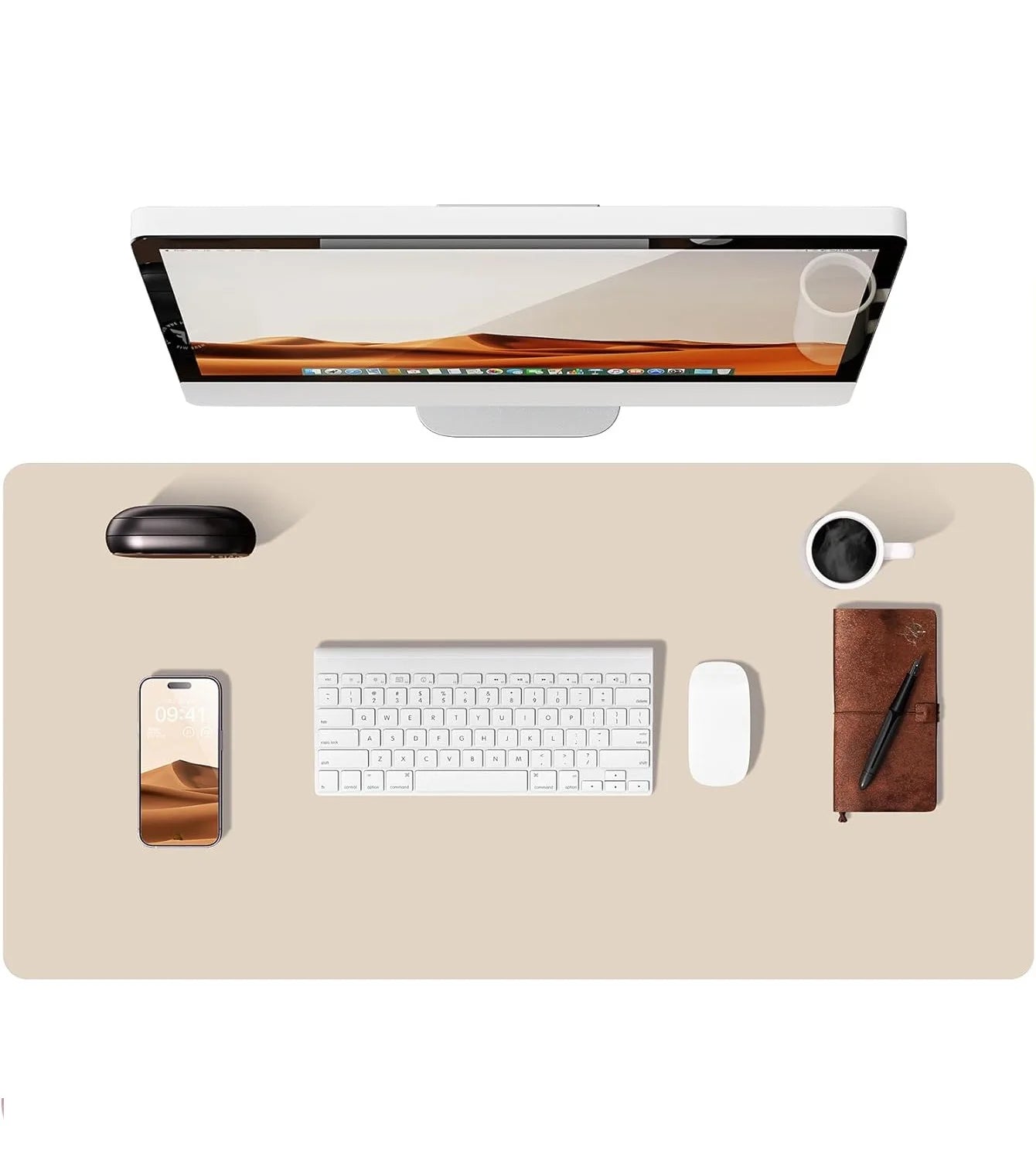 PU Leather Desk Mat – Large Non-Slip Waterproof Office Mouse Pad