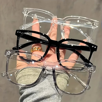 Pairs of Universal Fashion Glasses Square-Framed Fashionable Campus Style Clear Black Frame