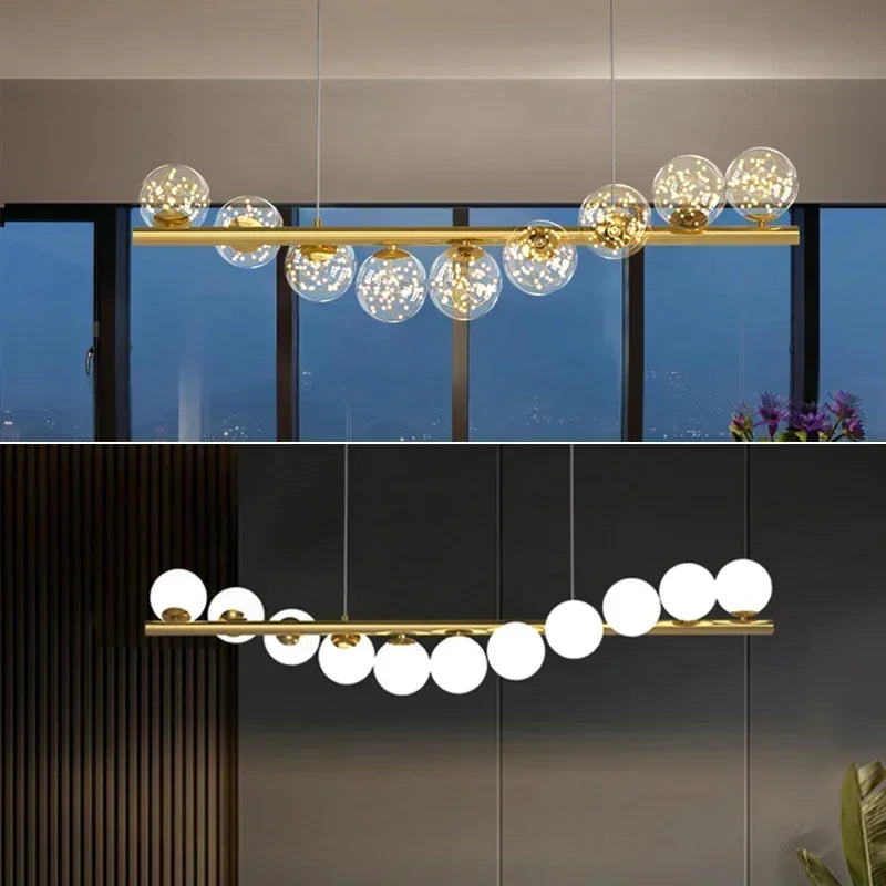 Nordic LED Ceiling Chandelier Living Room Kitchen Office Head Modern Hanging Light Fixture