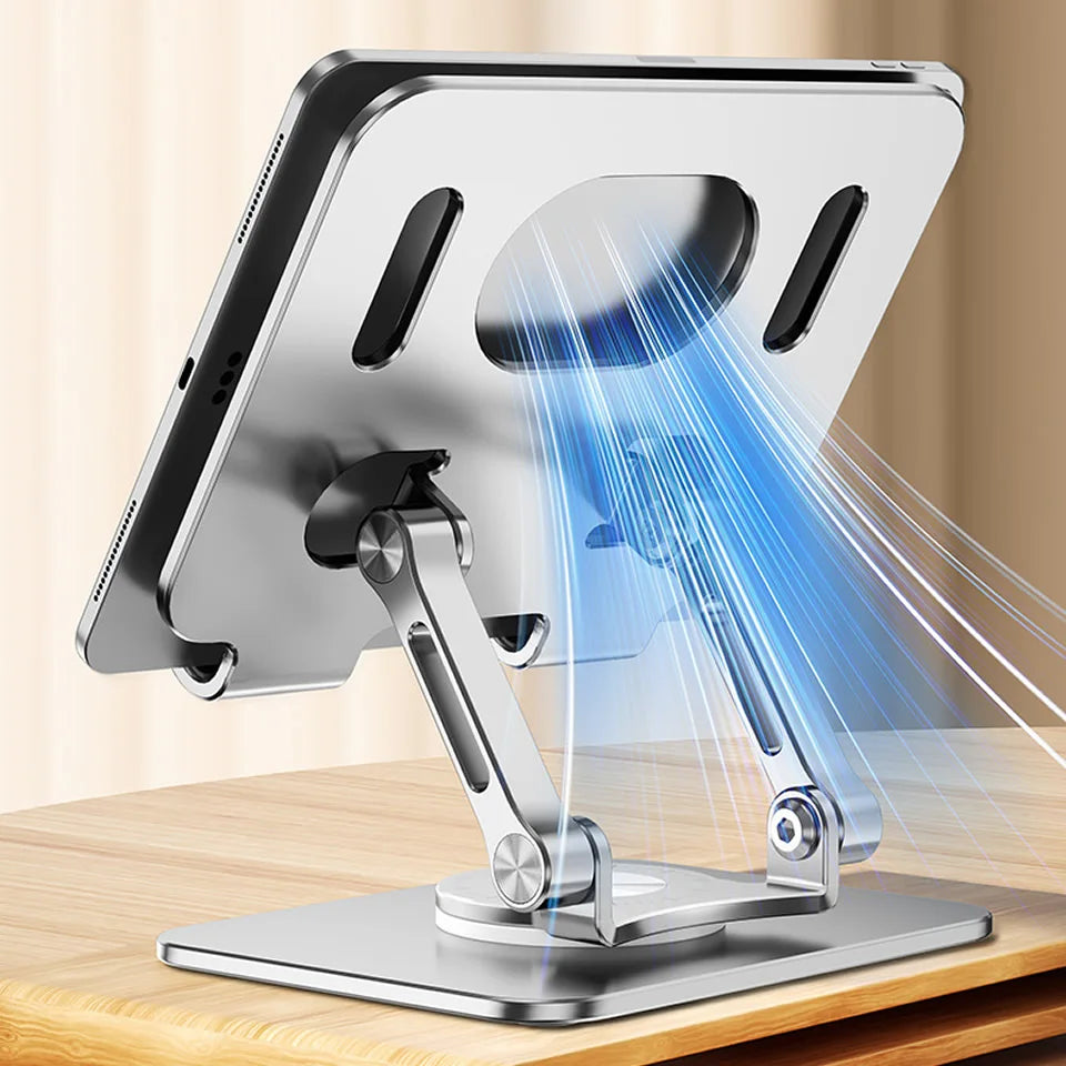 360° Rotating Tablet Stand – Foldable Aluminium iPad Holder